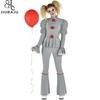 Halloweenowy Filmowy Clown Kobieta Pennywise Kostium Cosplay Peruka Zmiana Płci Horror Przerażający Horror Przebranie Karnawałowe Imprezowe Ubranie