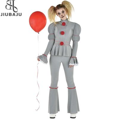 Halloween Movie Clown Female Pennywise Cosplay Costume Wig Genderswap Horror Scary Horror Dress Up Carnival Party Outfit