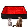 Travel Cat-Litter Box Collapsible Portable Litter Carry Box Lightweight Waterproof Universal for Small Medium-Cats|3 Optional Colors 2 Optional Size