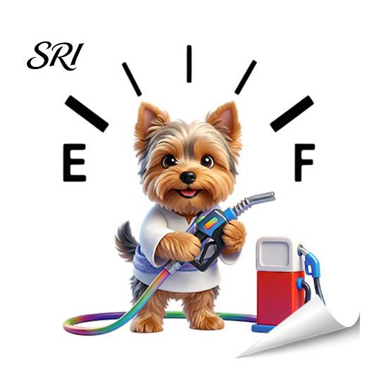Fuel Tank Cap Sticker Car Decal Waterproof Funny Auto Gas Lid Cartoon Cats Smooth Attachment Dogs Gauge for Most Vehicle Trucks SUVs Stylish