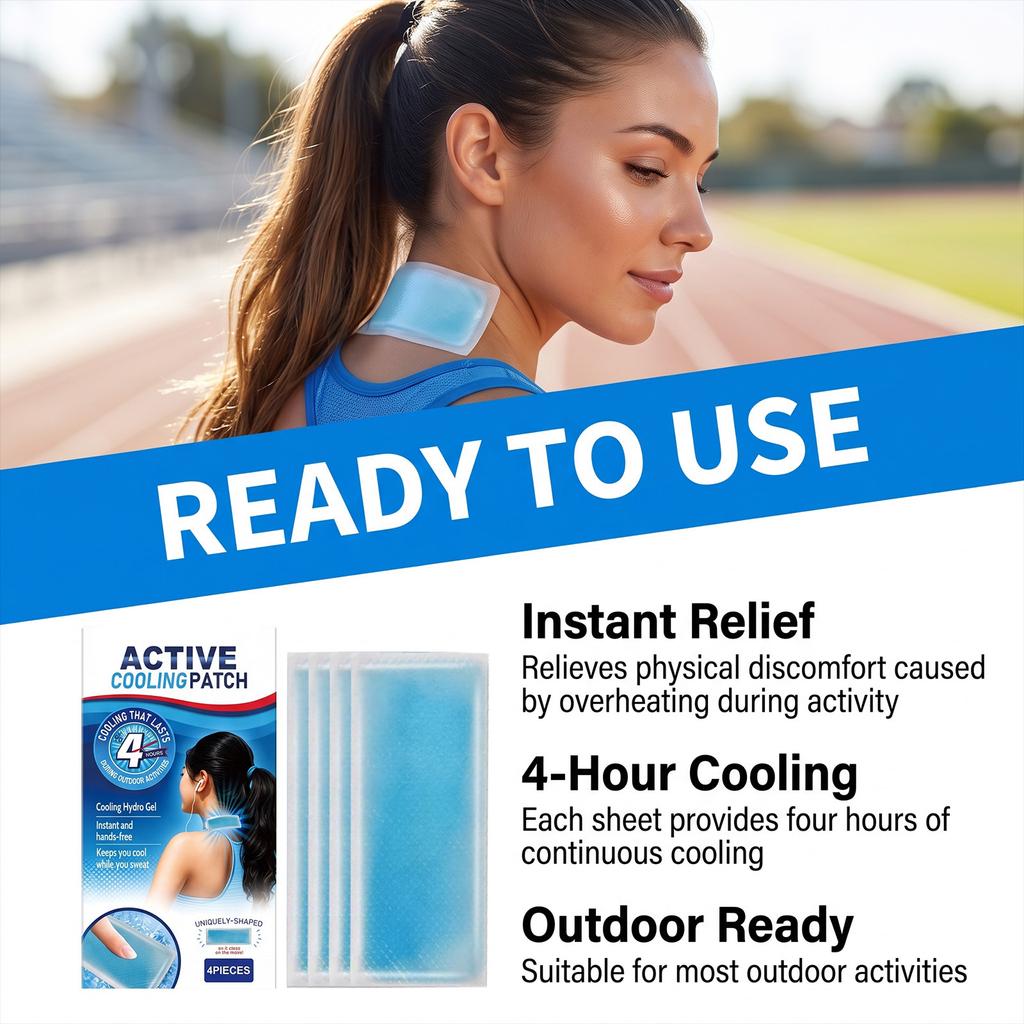 Body Cooling Patch Daily Exercise Summer Outdoor Cold Compress Physical Cooling Cool Breathable Lightweight Portable Patch