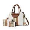 3pcs/Set Women's Bag Large Capacity Tote Handbag with Wallet Stripes Style Female Shoulder Crossbody Bags For Shopping Commuting