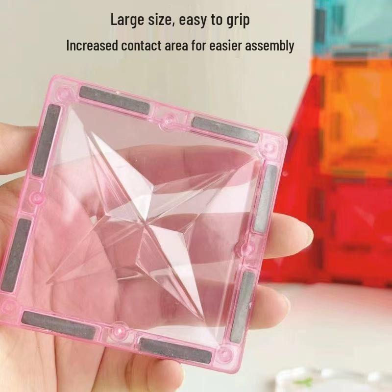 Children s Magnetic Tile Set: Educational Interlocking Building Blocks Childhood Factory Large Size 7.5cm
