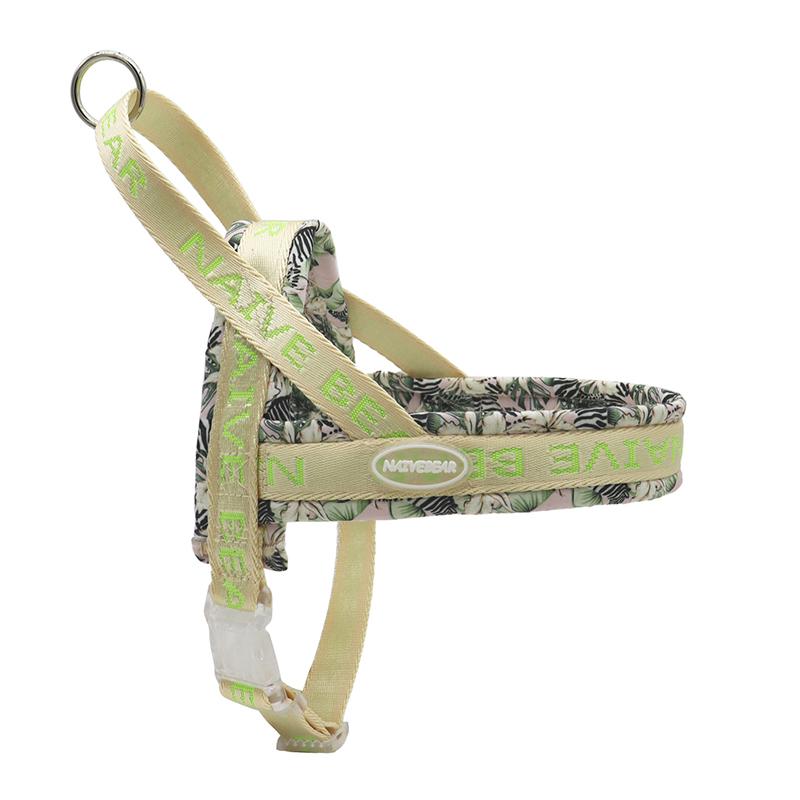 Colorful Floral Printing Padded Harness for Dogs Adjustable No-pull Nylon Pet Walking Training Vest for Small Medium Large Dogs