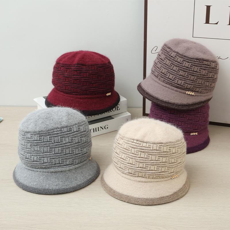 A Scarf Outdoor Cold proof Set Autumn and Winter New Style Plus Velvet Rabbit Fur Warm Hat Casual and Versatile Basin Hat