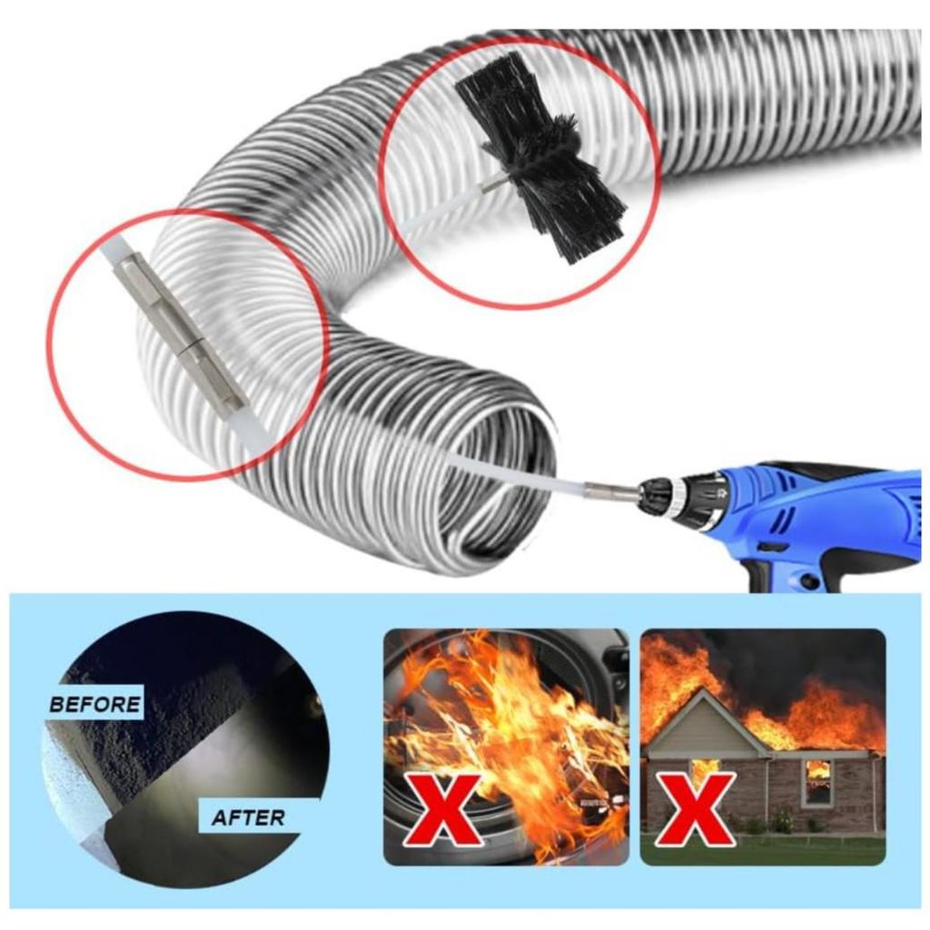 20Ft Chimney & Dryer Duct Cleaning Brush Tool Kit