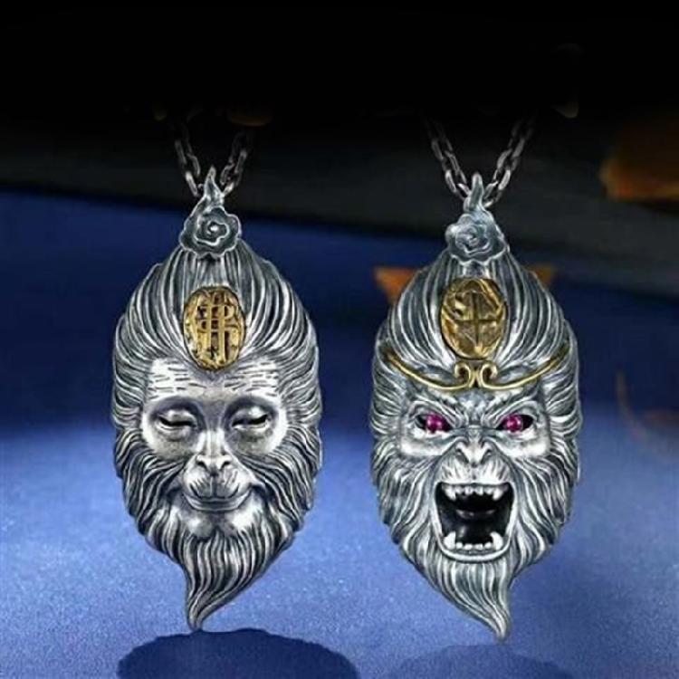 Stylish Monkey Kings Game Pendant Sturdy Brass Necklace Accessory for Gaming Enthusiasts and Trendy Adults Daily Use