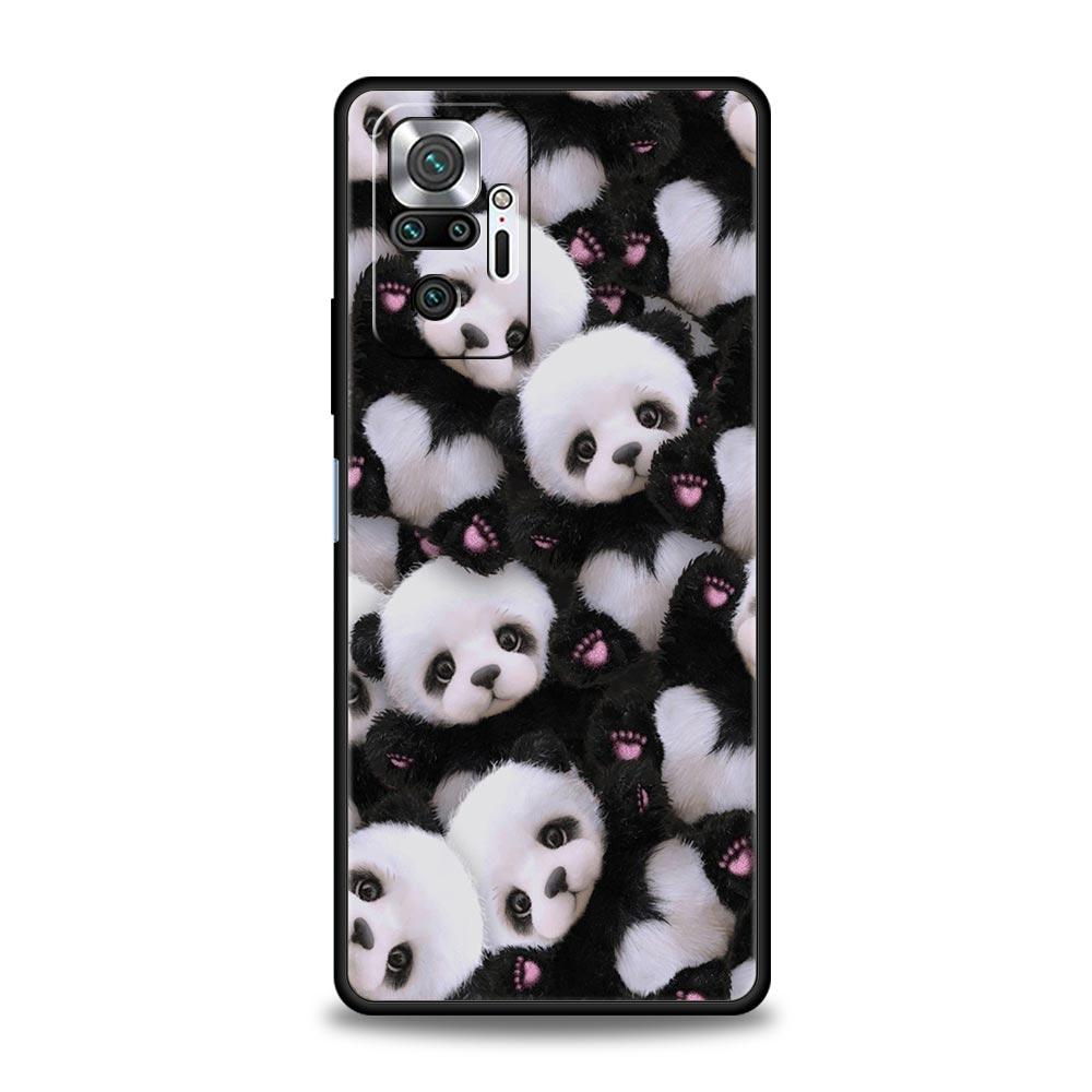 Baby Panda Phone Case Cover for Redmi 14C 10C Note 15 14 13 12 10 11 K40 Pro Plus 5G Shockproof Soft TPU Shell Fundas Capas Bag