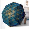 Blue Mandala Wall Art: Decorative Circular Design for Home or OfficeUmbrella, Portable 3-Fold Compact Umbrella for Men & Women Gift