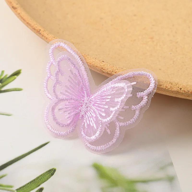 

10/50pc Handmade Double Layer Mesh Butterfly Appliques For Clothes Sewing Supplies DIY Hair Clip Accessories 10pc