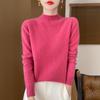 Women's Seamless Wool Sweater - Half-High Collar, Versatile Knit Base Layer, Fashionable and Warm for Autumn/Winter, New Arrival