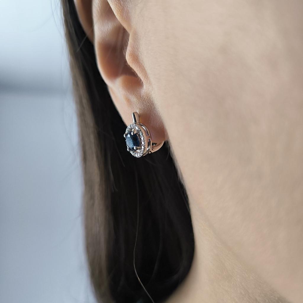 Серебряные серьги с сапфиром nano 1.747ct (2203438)