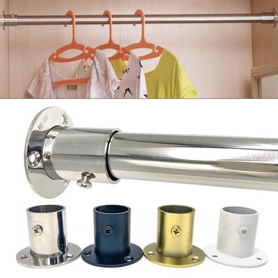1Pc 19mm-32mm Stainless Steel Clothes Hanging Rod Holder Flap Clothing Flange Closet Hang Support Tube Bracket Closet