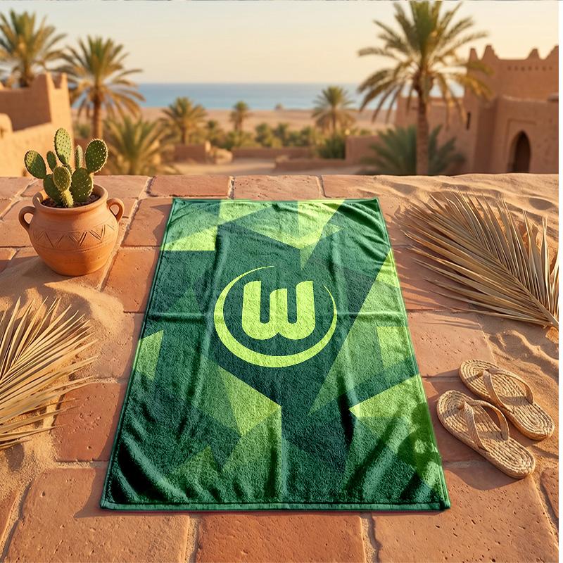 VfL Wolfsburg FC Print Microfiber Beach Towel Quick Dry Absorbent Large Towel For Beach Swimming Travel