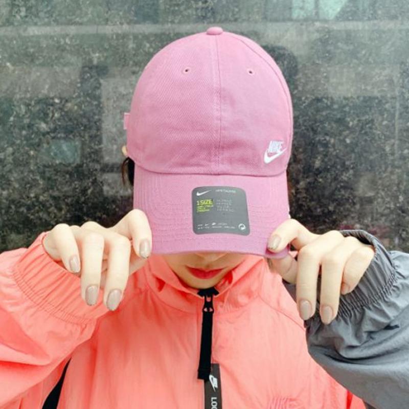 Nike Heritage Baseball Caps Women's Light Purple White Logo Casual AO8662-515