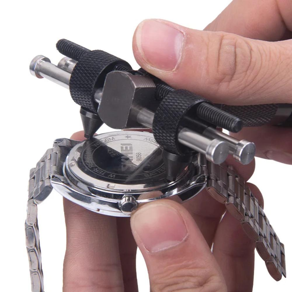 T Shaped Watch Back Case Cover Opener Remover with 4 Dies No.2289 Watch Repair Battery Replacement Tool for Watchmaker 20-55mm