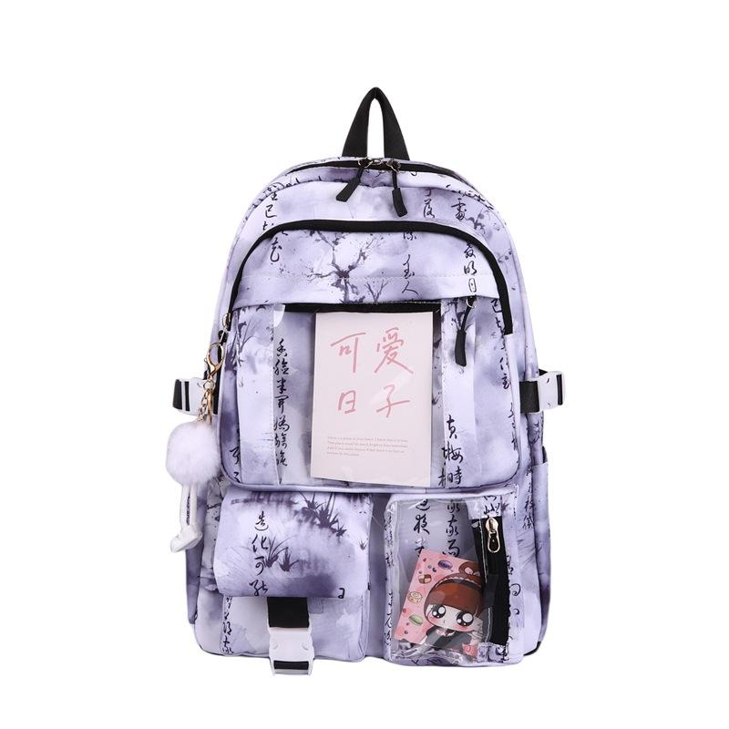 Schoolbag Chinese Style Printed Backpack Junior High School Student Antique Style Student Schoolbag Elementary School Student High Value Pain Bag