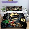 3Pcs Batman Friends Bedding Set Soft Fabric Duvet Cover Pillowcases Home Xmas Halloween Gift 1 Duvet Cover 2 Pillowcase S1587