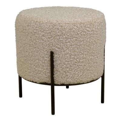 Alford Grey-brown Faux Sheepskin Pouf.