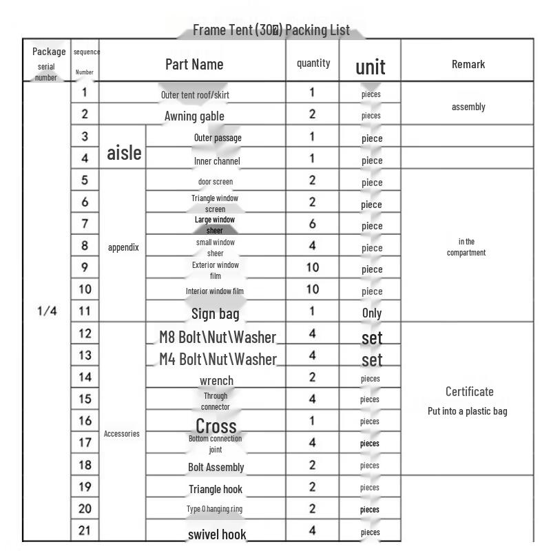 JINWANFU Camping Frame Tent & Accessories