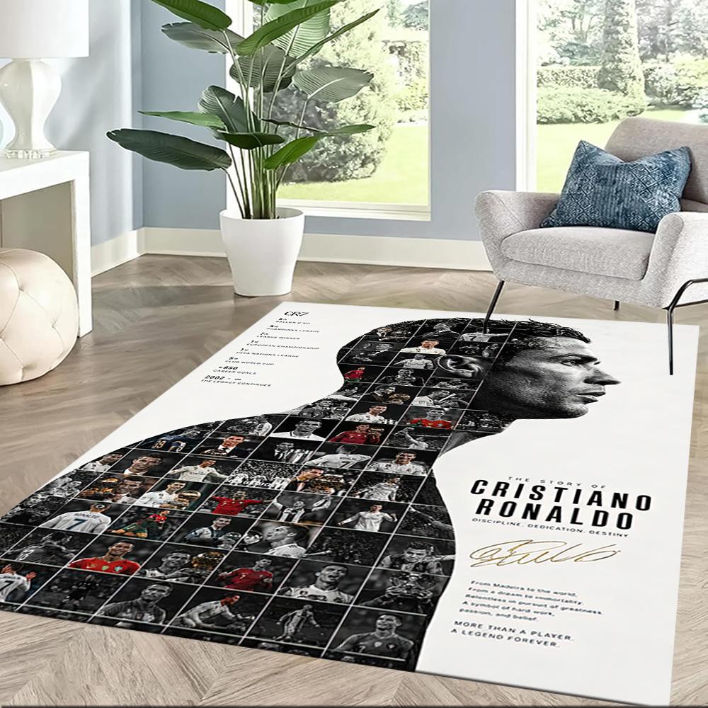 Cristiano Ronaldo Area Rug Perfect For Outdoor Playrooms Dining Room Living Rooms Antislip Carpet Anime Office Decor Birthdaychristmas Gift