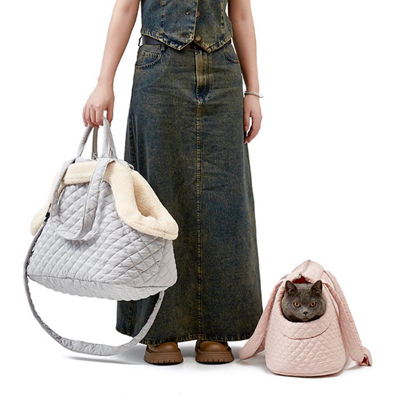 Dog Carrier Purse Cotton Small Dog Purse Carrier Portable Lightweight Winter Bags for Cats Dogs Puppies Kittens