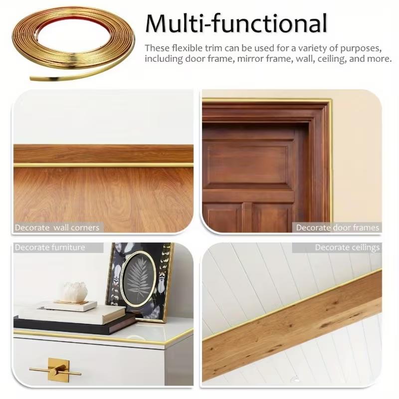 1PC 3meters 3meters/118.11in mirror frame decorative strip, featuring a mirror effect decorative strip, removable