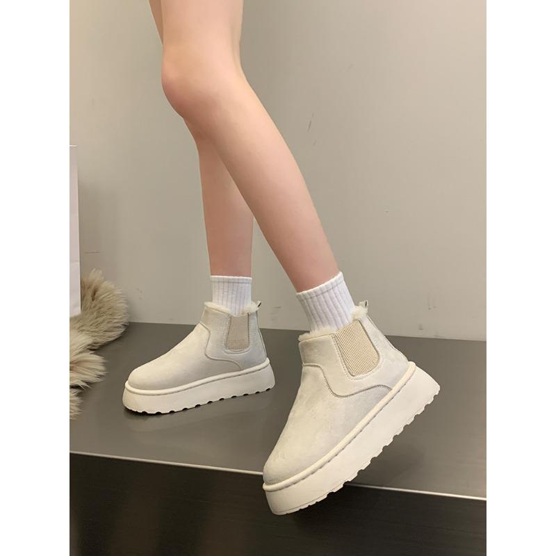 Thick-soled snow boots women's winter 2 new velvet thickened warm boots bread women's shoes big cotton shoes