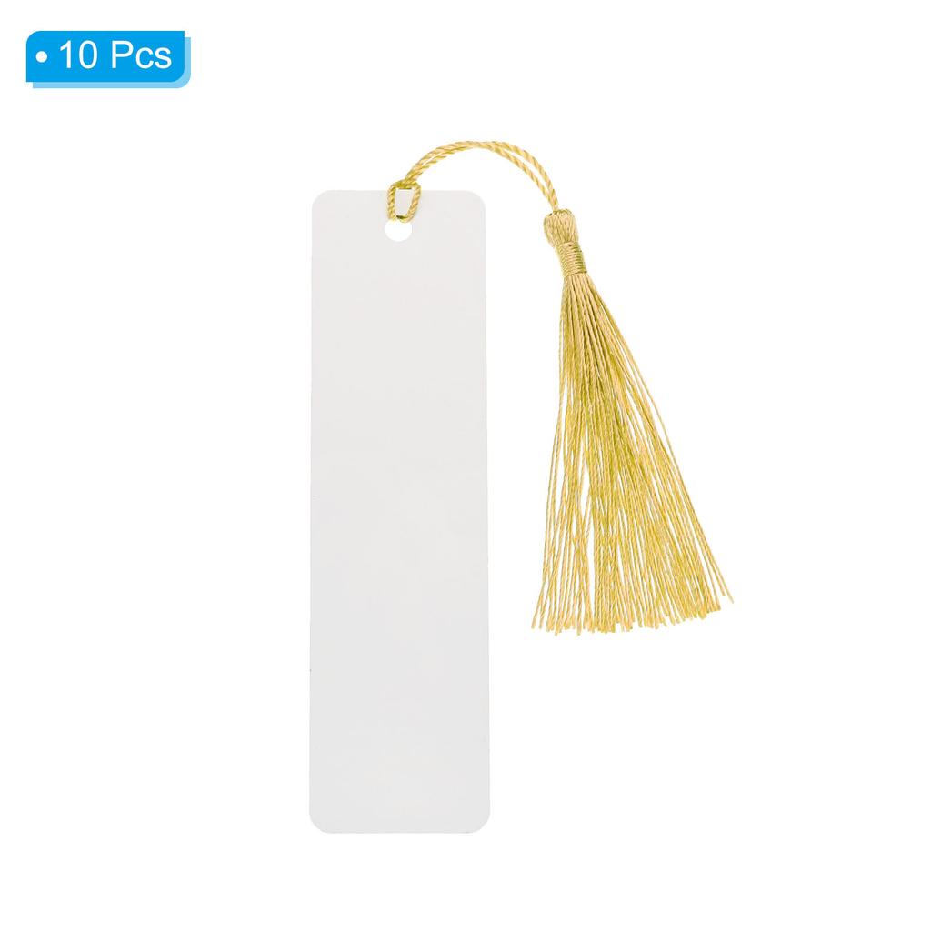 10/100Pcs Blank Sublimation Metal Bookmark Rectangle Book Marks Page Markers Mini Handmade Bookmark Tassels for Book Lover Gifts