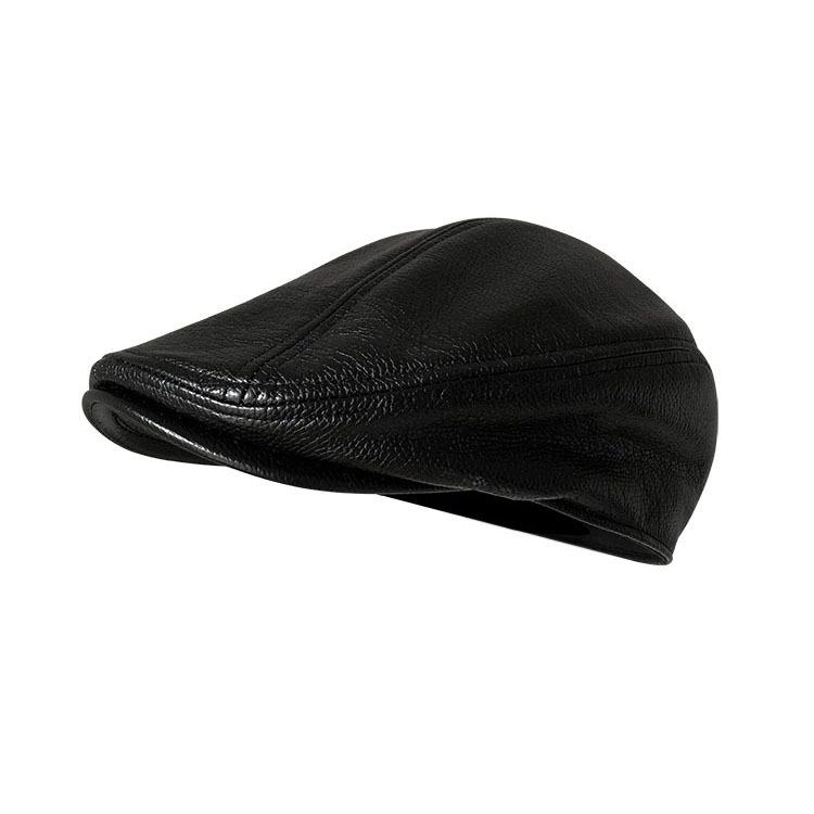 Ρετρό Δερμάτινο Καπέλο Newsboy Βρετανικού Στυλ Unisex Καπέλο με Ράμφος Πάπιας Ζεστό Casual Μπερές για Μόδα Επίπεδο Καπέλο για Φθινόπωρο/Χειμώνα