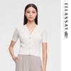 ELLASSAY Women's Classic V-Neck Short-Sleeve Knit Top