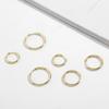 Gold Color Small Hoop Earrings Stainless Steel Circle Round Huggies for Women Men Ear Ring Bone Buckle Fashion Jewelry 25MM