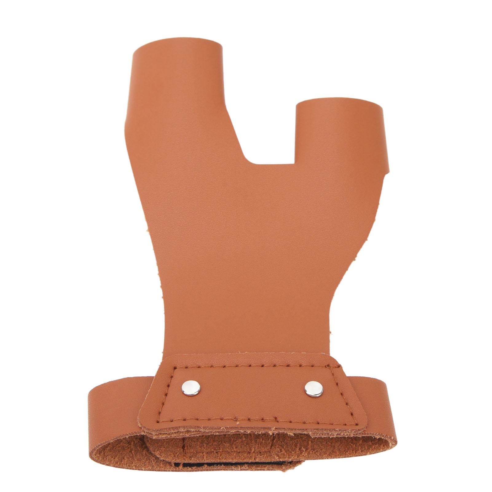Vestidos Brown Archery Shooting Glove Hand Guard Pu Leather 2 Finger Protector Left Hand Protective Guard