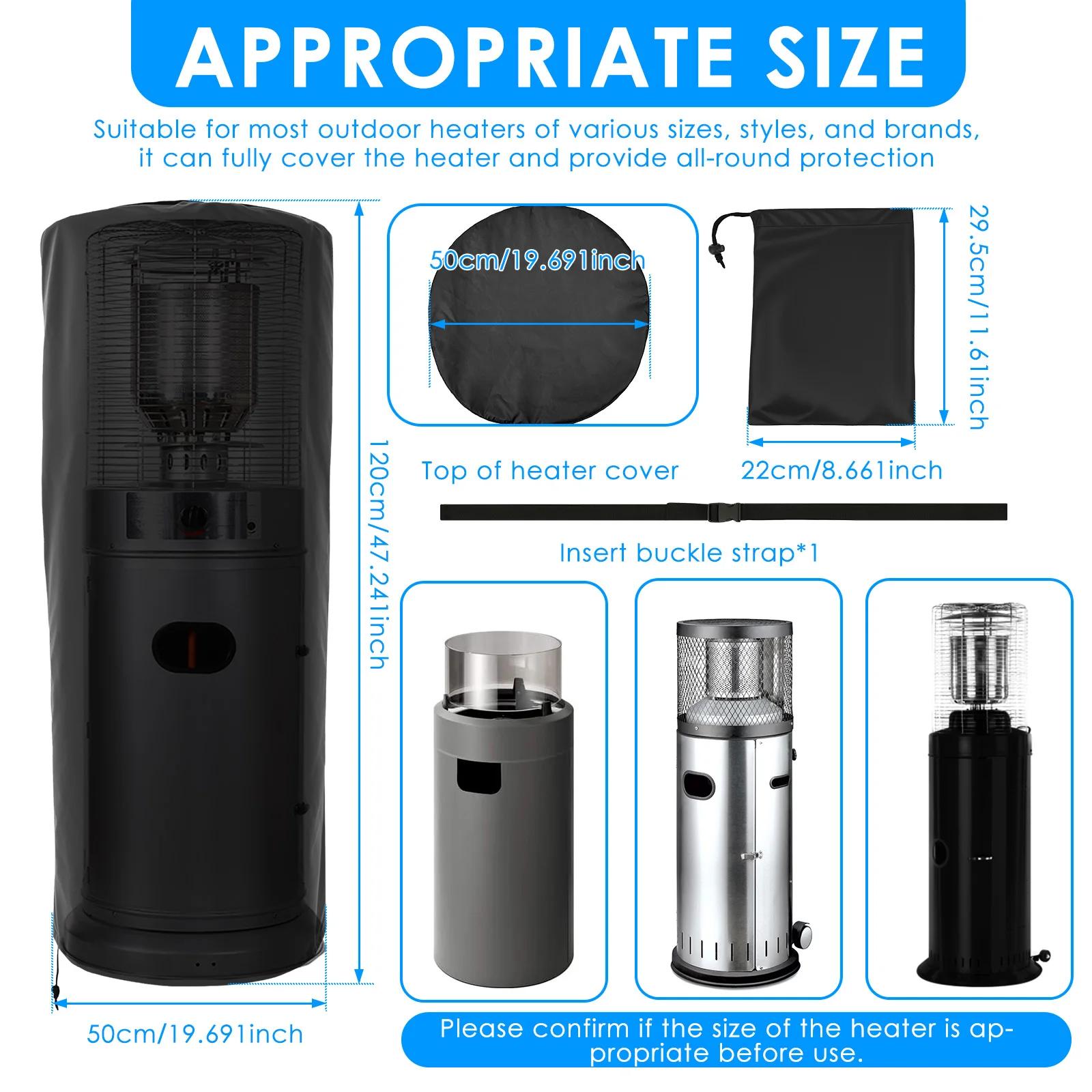 

Patio Heater Cover Oxford Windproof Heater Cover Tear Resistant Waterproof Sunscreen Heater Protector for Home Outdoor Garden