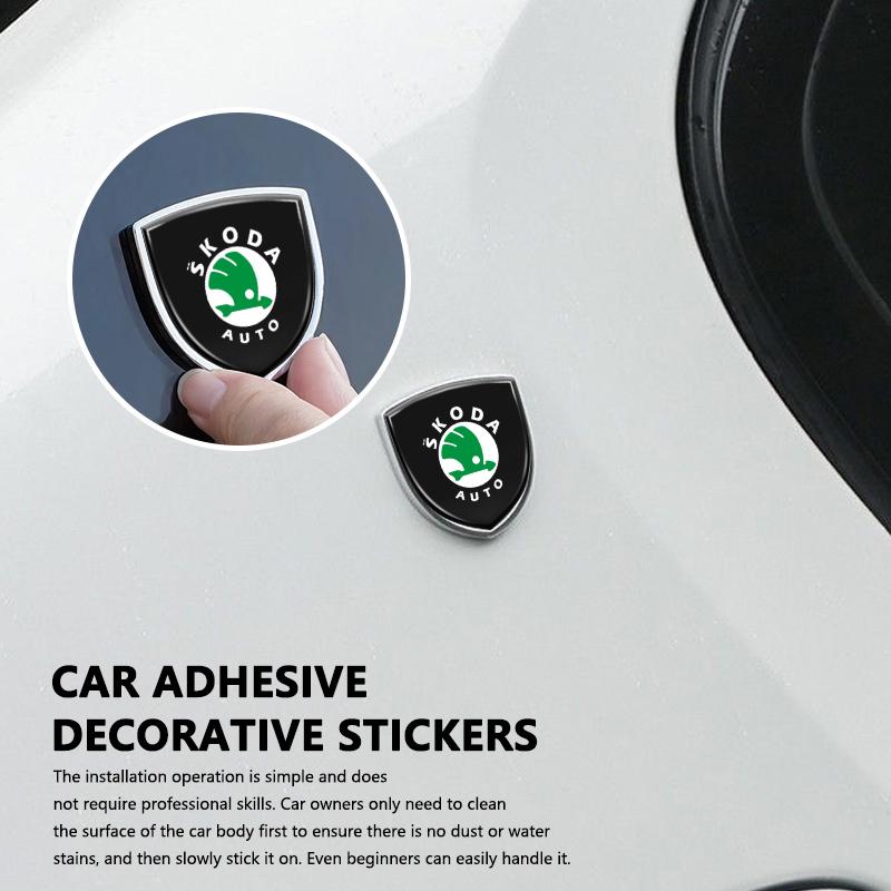 For Skoda Car Badge Body Side Metal Emblem Modified Sticker Styling S Kodiaq Octavia 2 3 Yeti Karoq Rapid Fabia VII VRS