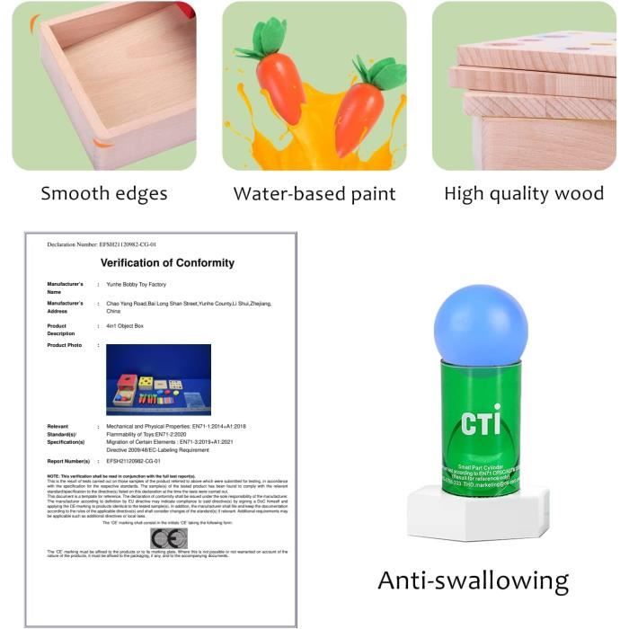 Jouet éducatif - lzdmy - 2021 - bois massif - 4 en 1 - 10-36 mois