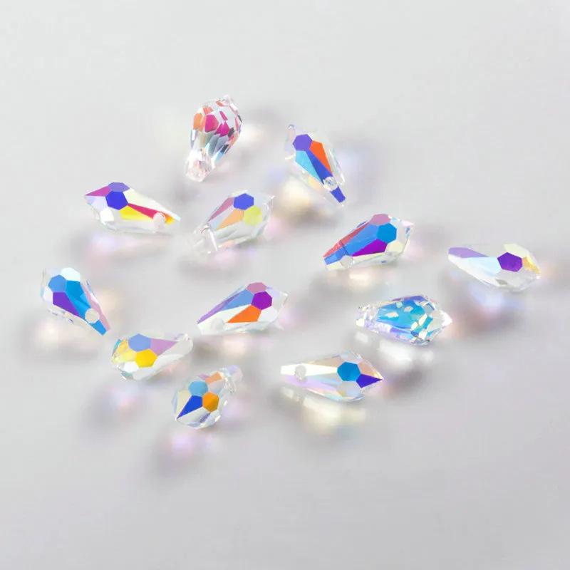 

AB Color Teardrop Crystal Glass Браслет Бусины DIY Ювелирный Кулон 6.5x13mm 72 pcs