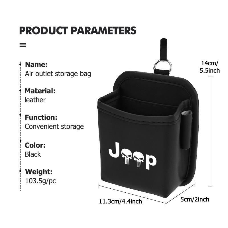 Car Air Vent Outlet Storage Bag Door Side Key Storage Box For Jeep Grand Cherokee Wrangler JK Renegade Gladiator Compass
