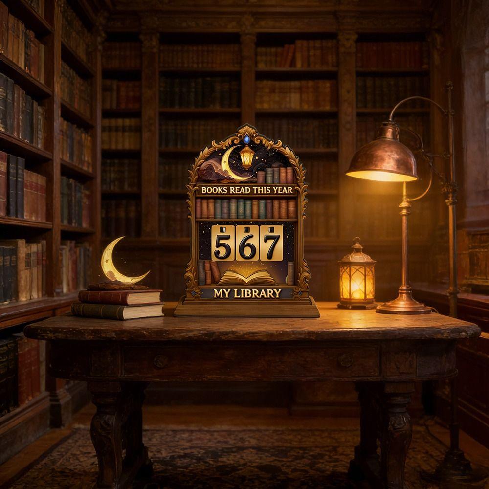 New Wooden Books Read Tracker Book Lovers Gift Reading Counter Books Read This Year Reading Tracker Signage Home Library Decor