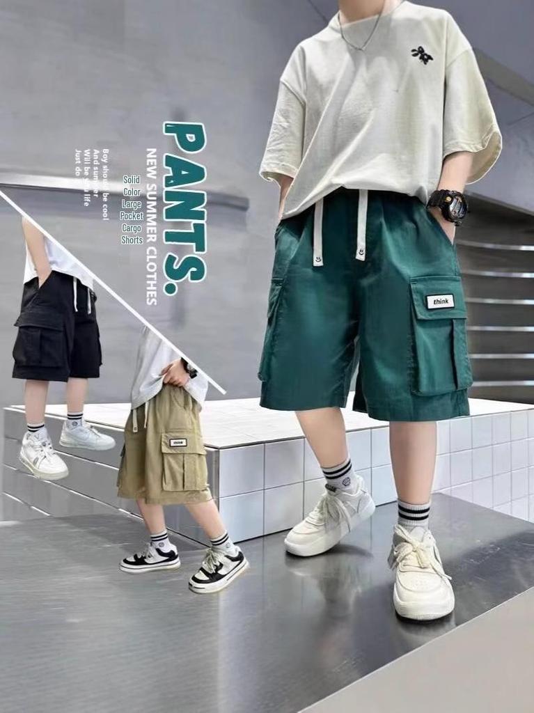 Boys' Summer Cargo Shorts, Lightweight Mid-Length 2025