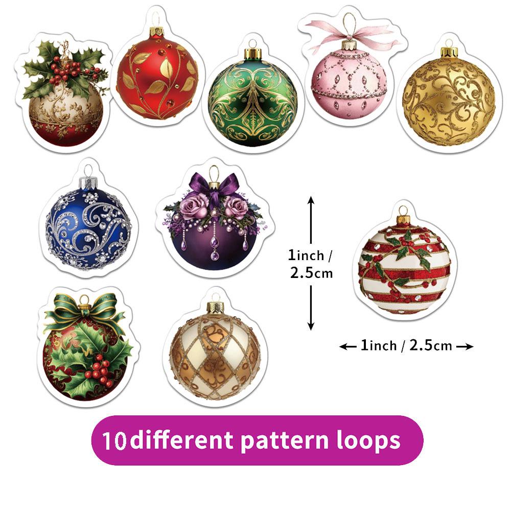 Creative Christmas Ball Stickers - 500 Sheets for Journal, DIY Phone Case, Notebook Decoration