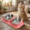 Detachable Stainless Steel Pet Bowl Anti-Overturning Pet Water Dispenser Double Pet Bowl  Travel