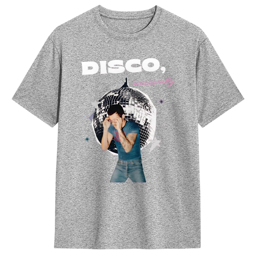 Disco Occasionally Music Harry Styles Kiss All The Time TShirt Unisex  Fashion Cotton Tee Shirt Short Sleeve T Shirt Plus Size Top