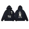 Mens Oversized Streetwear Hoodie With Distressed Zipper Graphic Print Cotton Long Sleeve Pullover Casual Wear