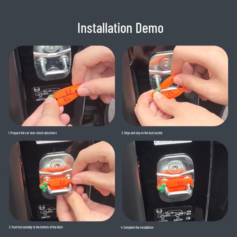 Universal Car Door Lock Noise Reduction & Shock Absorption Pad and Buckle Cover