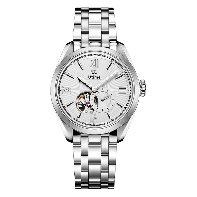 Utime High-End Mechanical Watch Men'S Fully Automatic Mechanical Watch Fashion Trend Solid Steel Strap Waterproof Watch