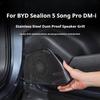 For BYD Sealion 5 Song Pro DM-i Door Speaker Cover Stainless Steel Audio Trim Ring Glossy Black Interior Accessories