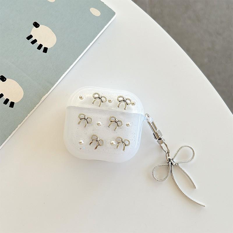 

Suitable Apple Airpods 1/2 Generation Earphones 4th Protective Case Pro3 New Bow Tie Pendant Earphone Airpods 3
