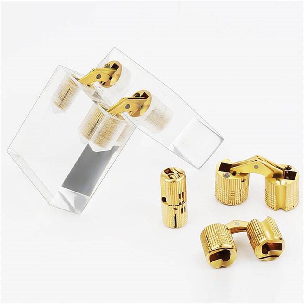 8Pcs 8 Mm Hidden Brass Barrel Hinges, 180 Degree Opening Angle Concealed Furniture Hinges For DIY Jewelry Box Hand Craft