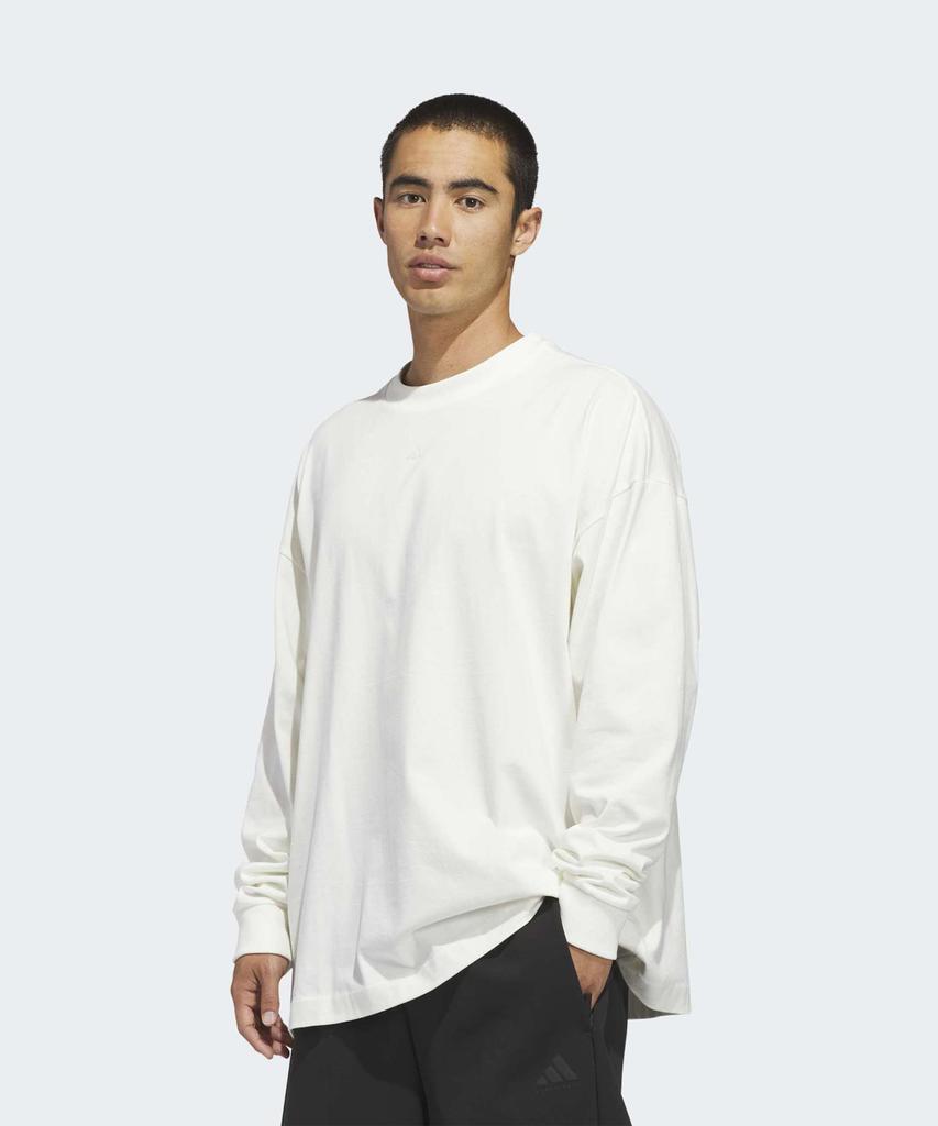 Adidas Basketball Long Sleeve Tee - White:Black / Kb7555